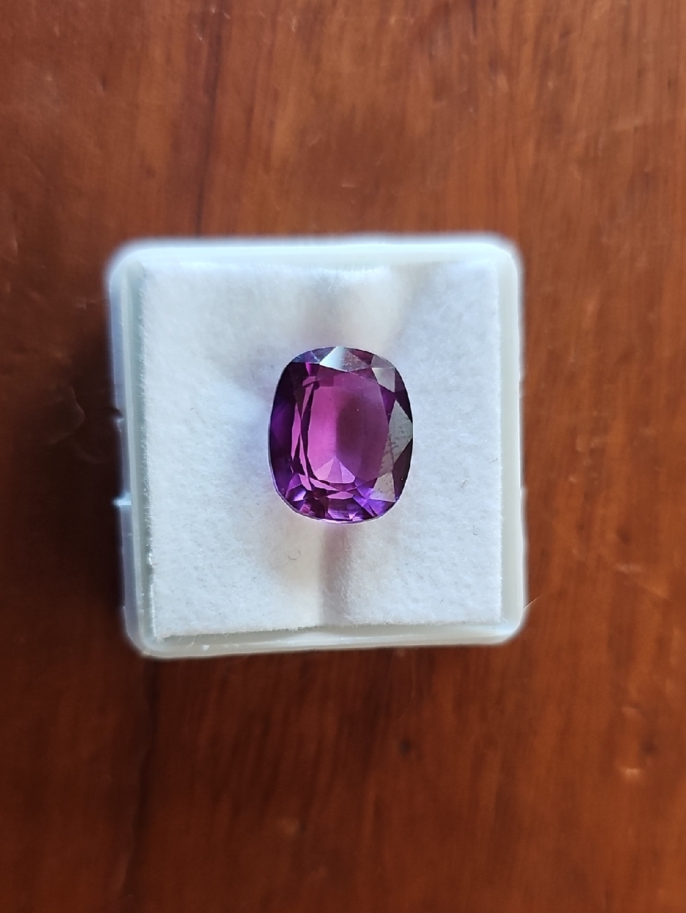 13x10x6mm Purple Cushion Cut Lab Sapphire.